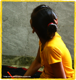 A girl looking backside