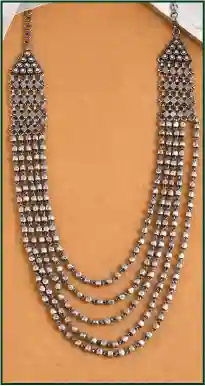 5 Line Silver Necklace - pop up