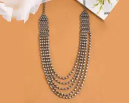 5 Line Silver Necklace By Meera Jaipur